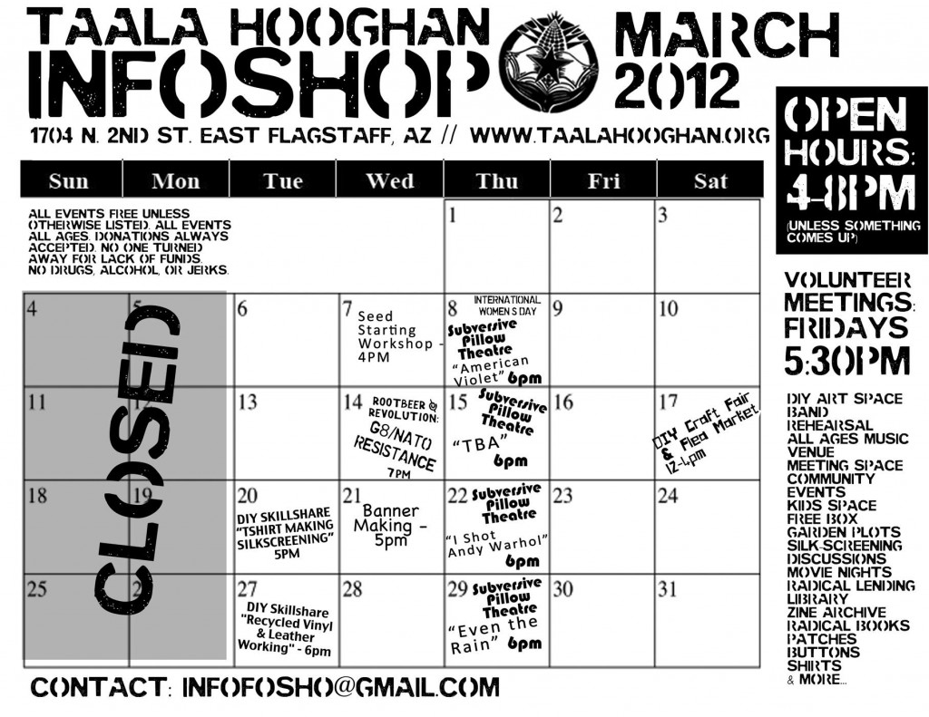 infoshop-march-2012-events-calendar-taala-hooghan-infoshop